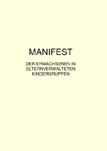 Manifest der Erwachsenen in elternverwalteten Kindergruppen